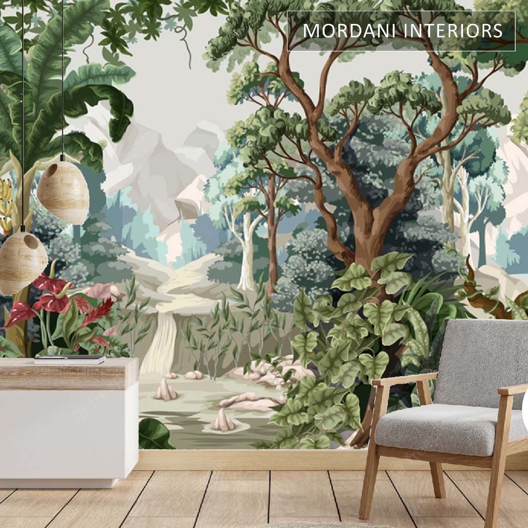 Water Colour Forest Wall Mural
